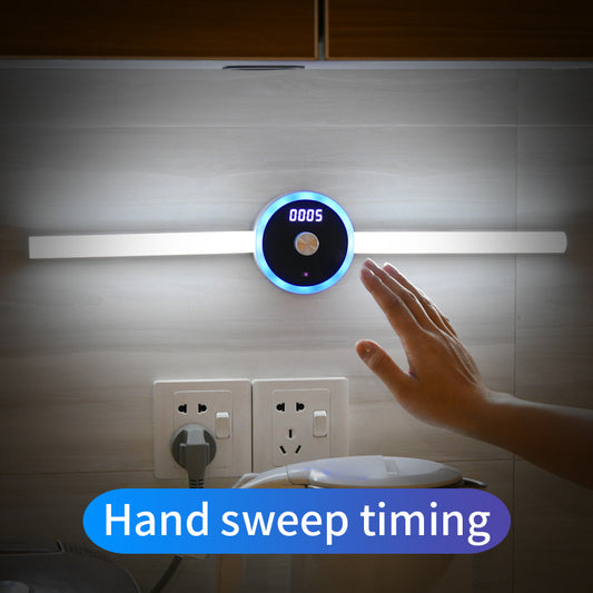 Smart Cabinet Light Clock Timing Sensor Light Removable LED Wardrobe Light Manual Sweep Switch Light Hand sweep timing