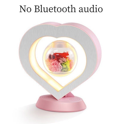 Valentines Day Gift Heart Floating Table LED Night Light Magnetic Levitation Creatives Lamp Desk Lamp Home Decor Red rose US No Bluetooth audio