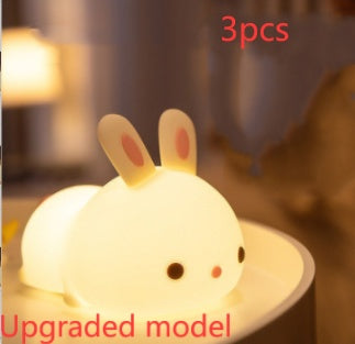 New Year'S Gift Rabbit Silicone Lamp Pat Feeding Creative Night Light Children'S Toys Upgraded model 3PCS