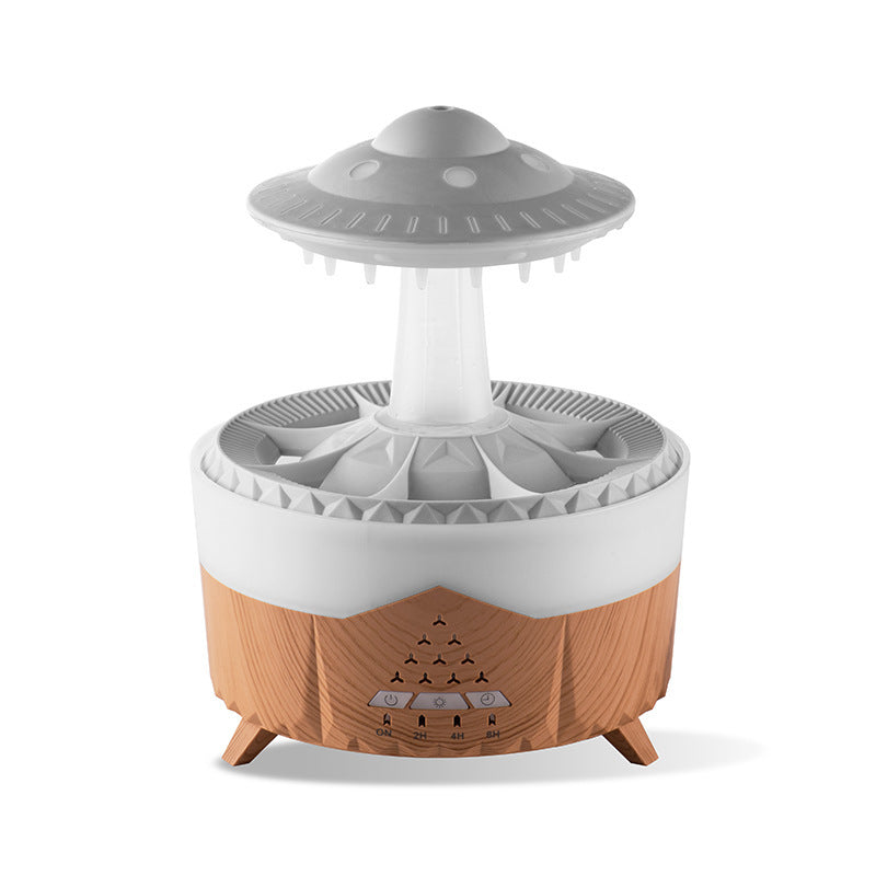 New UFO Raindrop Humidifier Water Drop Air Humidifier USB Aromatherapy Essential Oils Aroma Air Diffuser Household Mist Maker Home Decor Wood grain UK