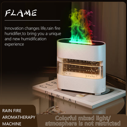 2024 New Products Rain Cloud Fire Humidifier Water Drip Novedades 2024 Rain Water Diffuser Fire Flame Humidifier Aroma Diffuser White USB